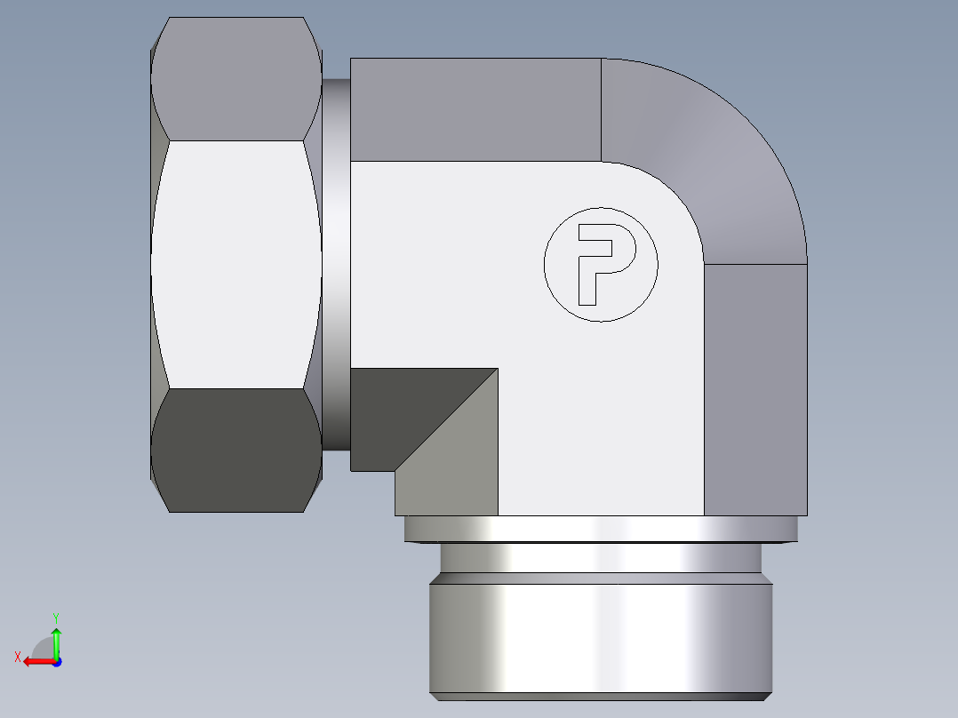 卡套式工业通用硬管接头EO_Male_stud_elbow_WE42LM71后视图