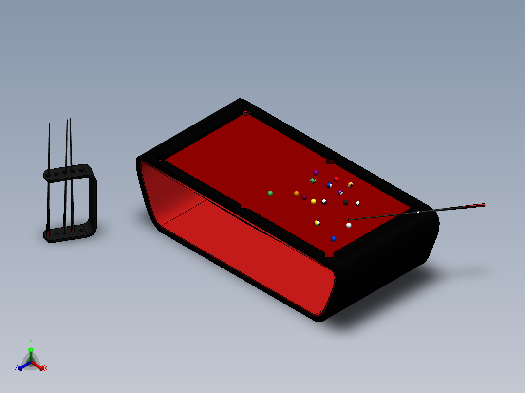 台球桌正等轴测图