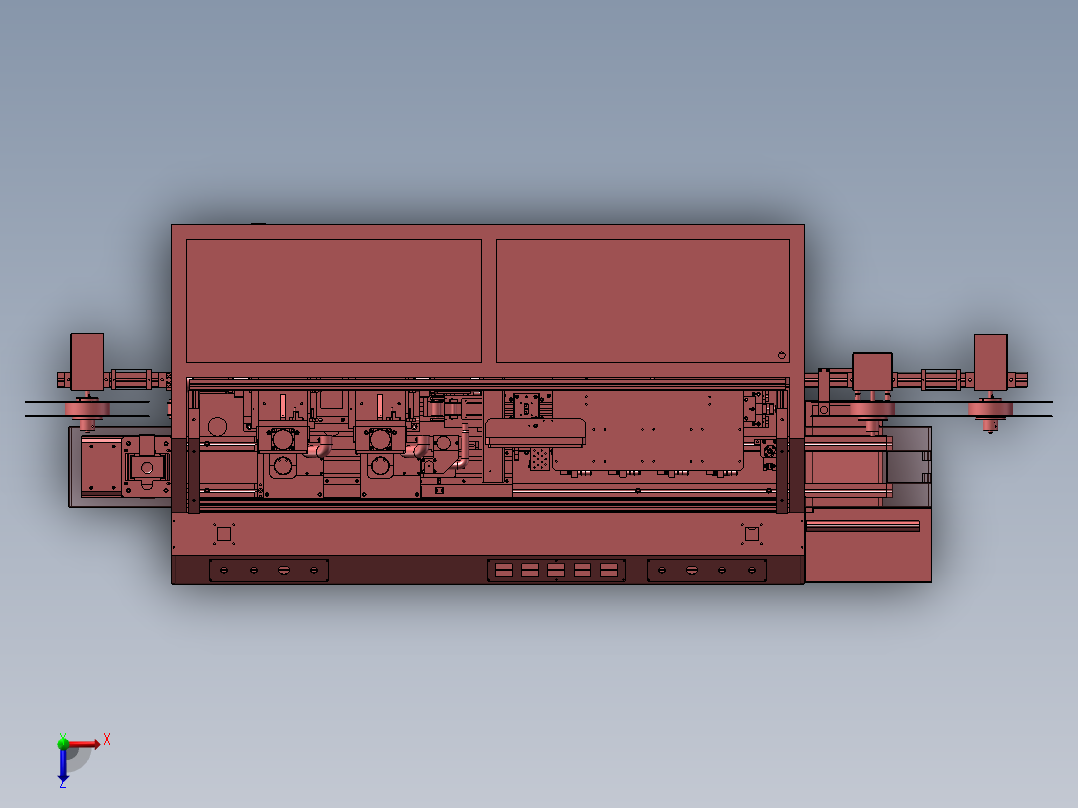 银行卡开槽植芯片机俯视图