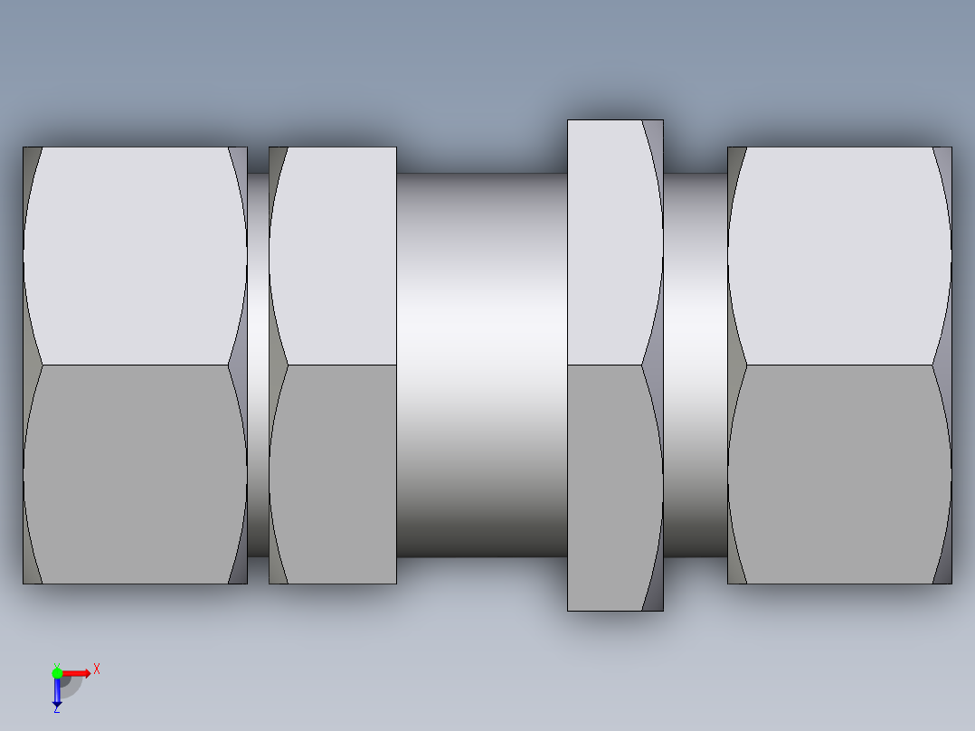 卡套式工业通用硬管接头EO_Bulkhead_union_SV28L71俯视图