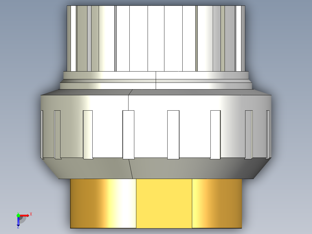 6BIFOC 适配器会在PVC-U 黄铜溶剂焊接插座D和BSP螺纹黄铜母端R O型圈橡胶俯视图