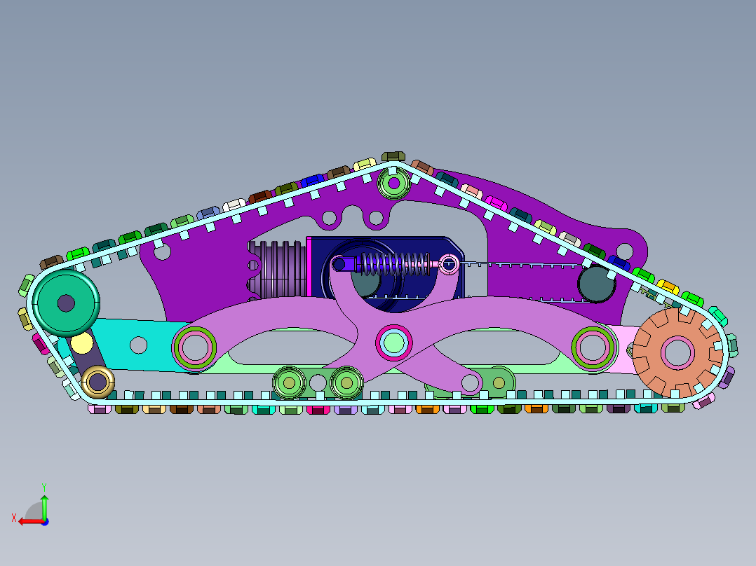 单人坦克式履带滑板后视图