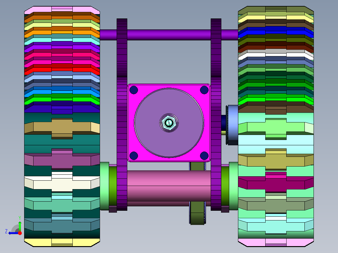 单人坦克式履带滑板右视图