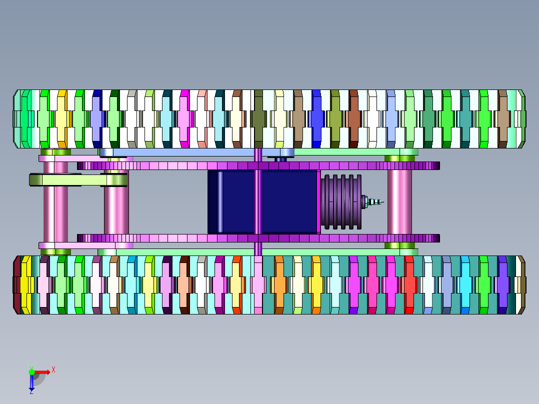 单人坦克式履带滑板俯视图
