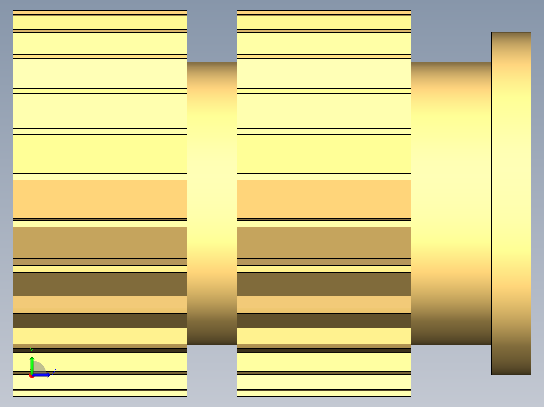 镶嵌铜螺母注塑用模型M2.5到M5左视图