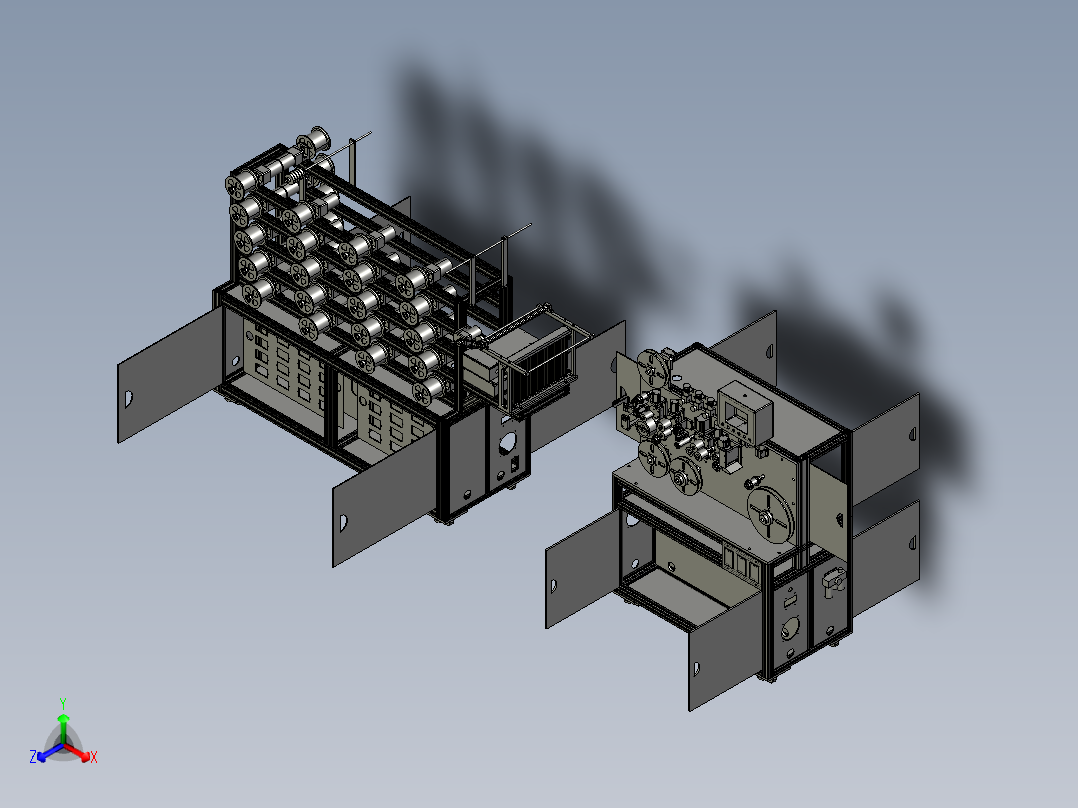 排线机送线机3D图PROE H710 机械设计参考资料设计素材正等轴测图