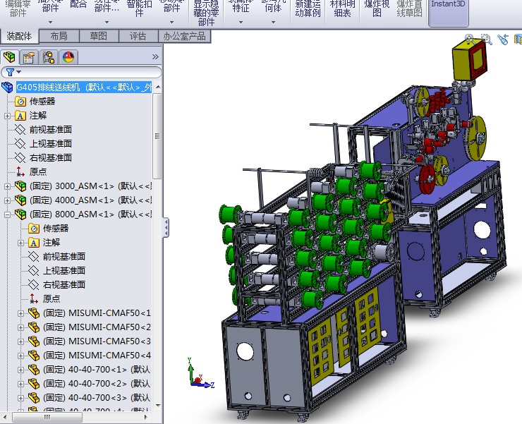 排线机送线机3D图PROE H710 机械设计参考资料设计素材