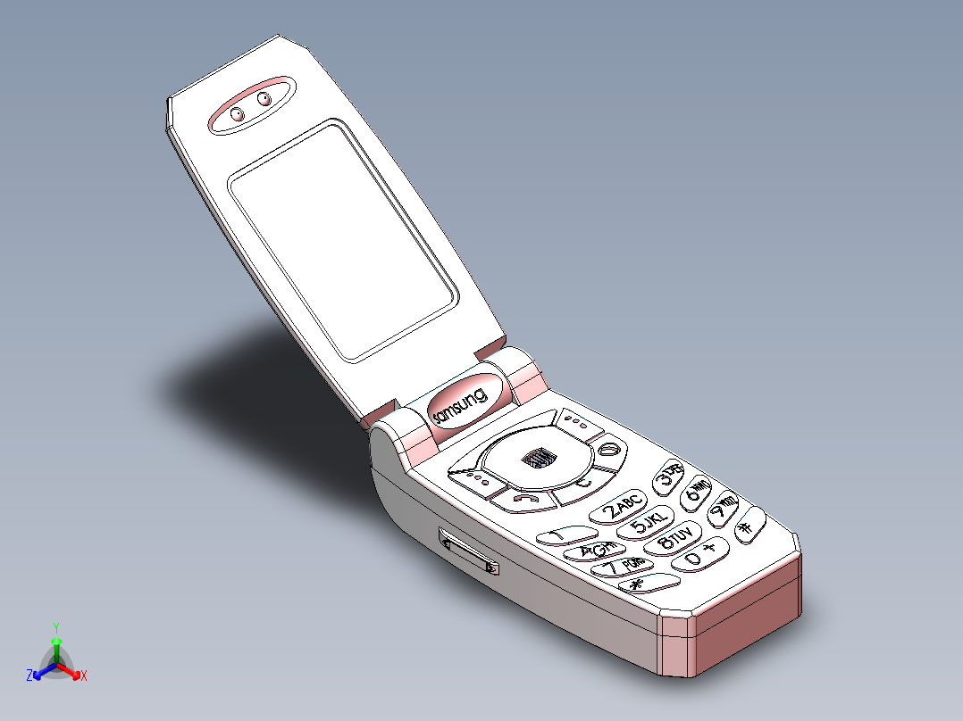 翻盖手机正等轴测图