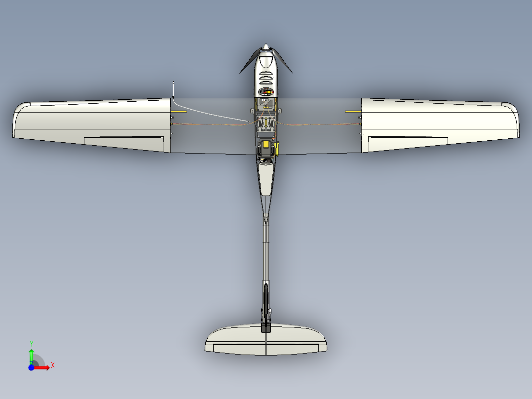 固定翼手抛机装配图前视图