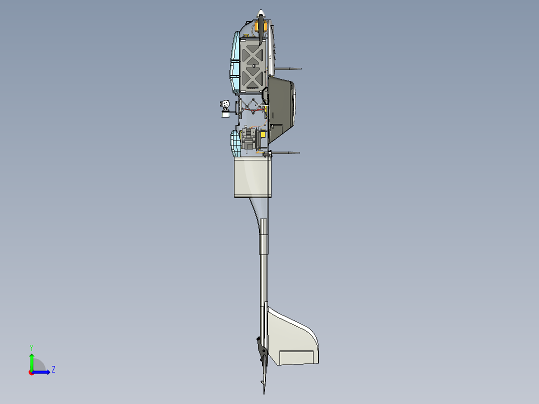 固定翼手抛机装配图左视图