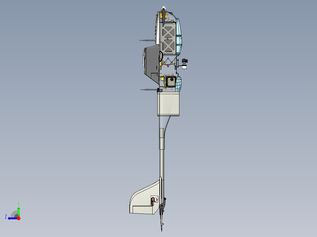 固定翼手抛机装配图右视图