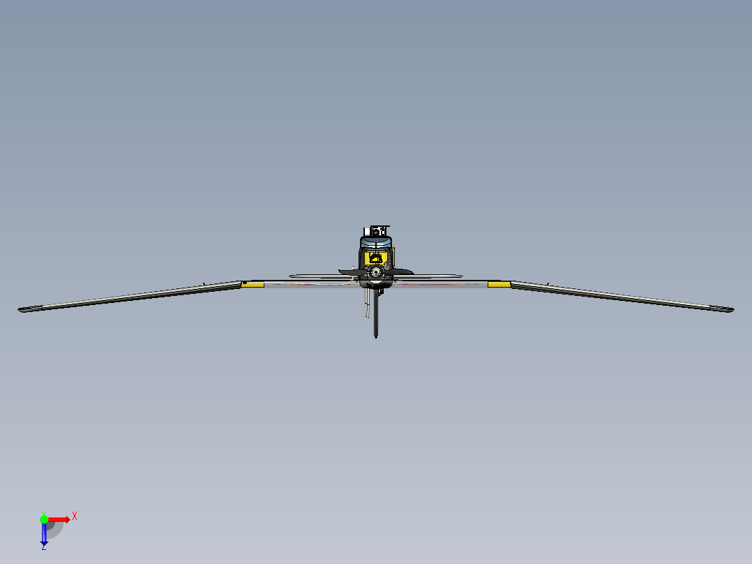 固定翼手抛机装配图俯视图