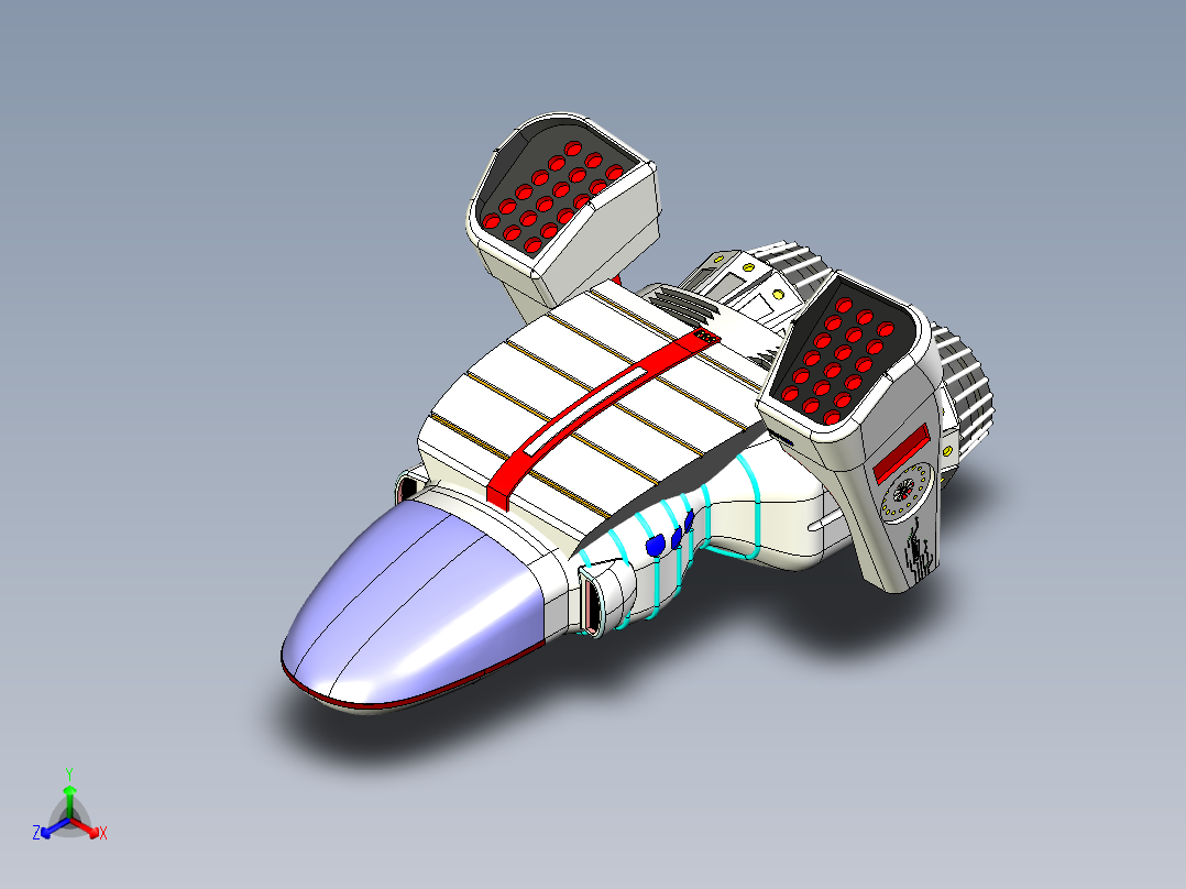 超级英雄R22飞机正等轴测图