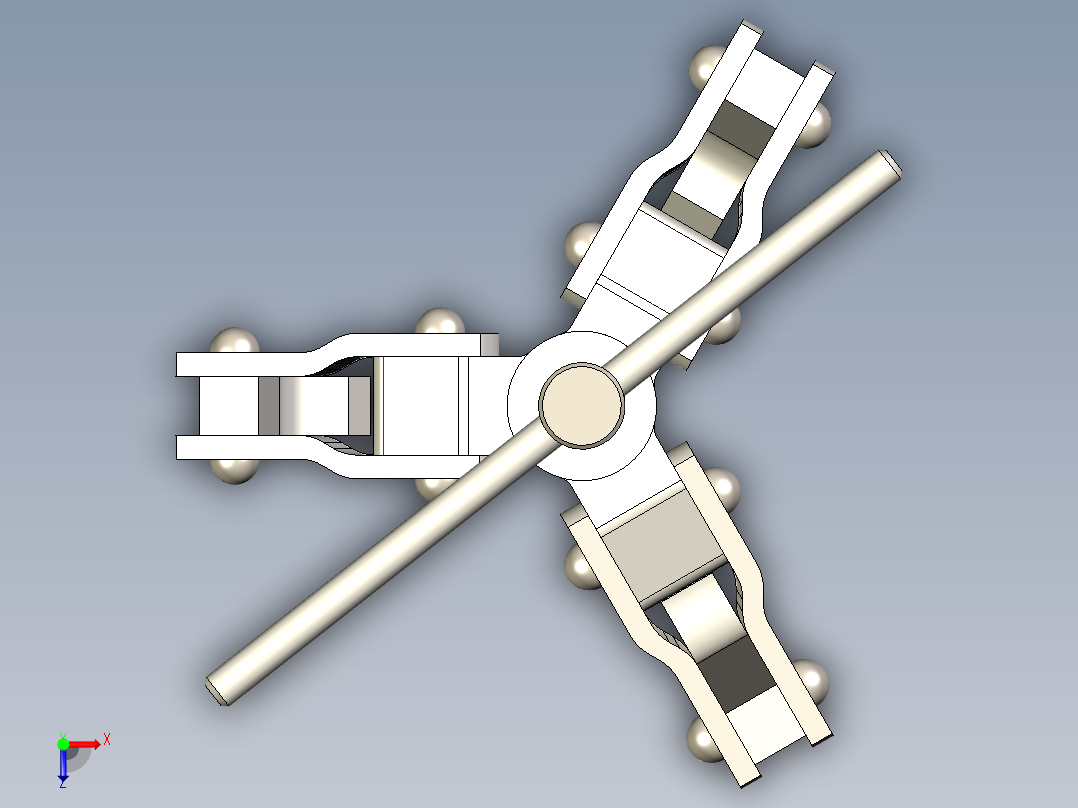 机械手手动抓手俯视图