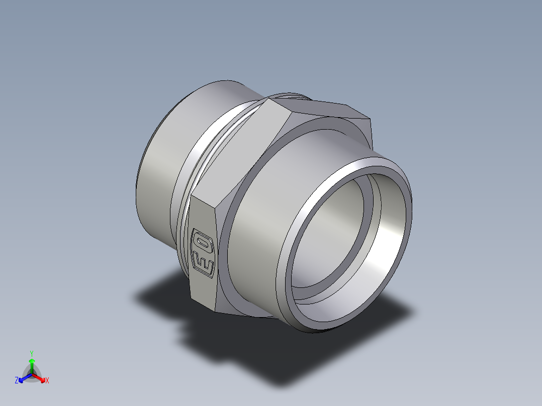 卡套式工业通用硬管接头EO_Male_Stud_connector_GEO28LMOMDCF正等轴测图