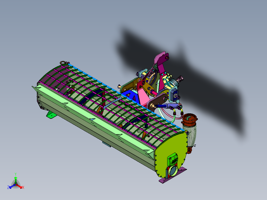 整套车载可流动搅拌站正等轴测图