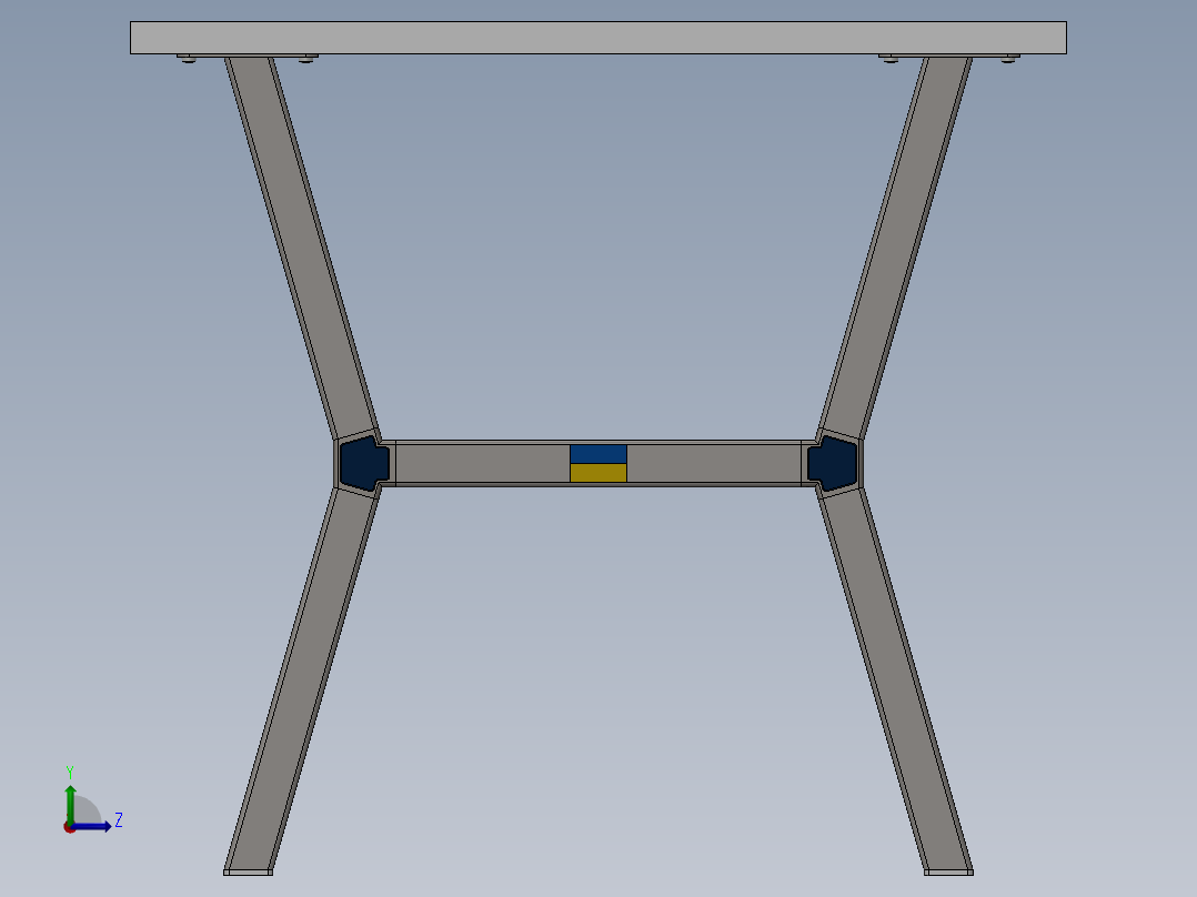 Desk-07 - 带袖管状腿左视图