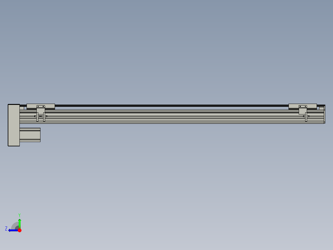 直线模组WG-LHA12-S1100-D设计图纸右视图