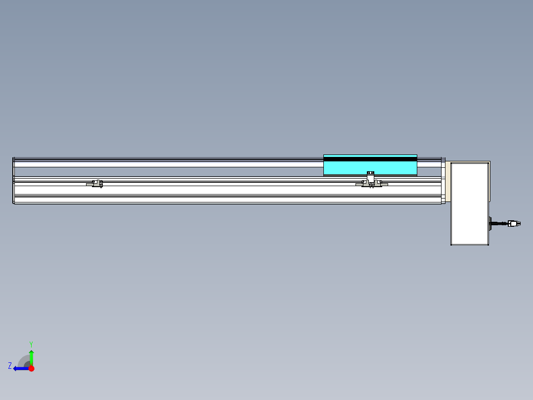 同步带滑台-半封闭B22H-L100-C-S650-RD-P75-D3-N5右视图