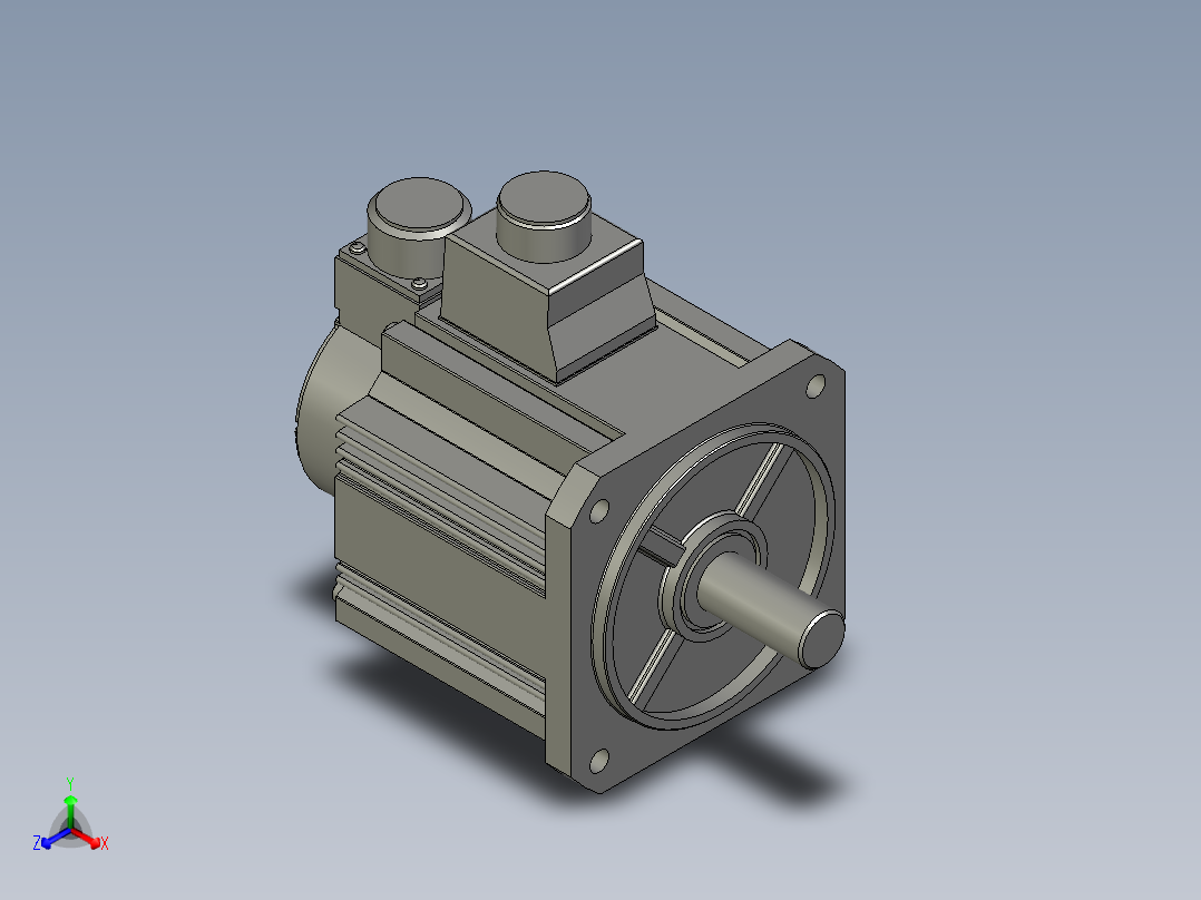 1500W MDME伺服马达正等轴测图