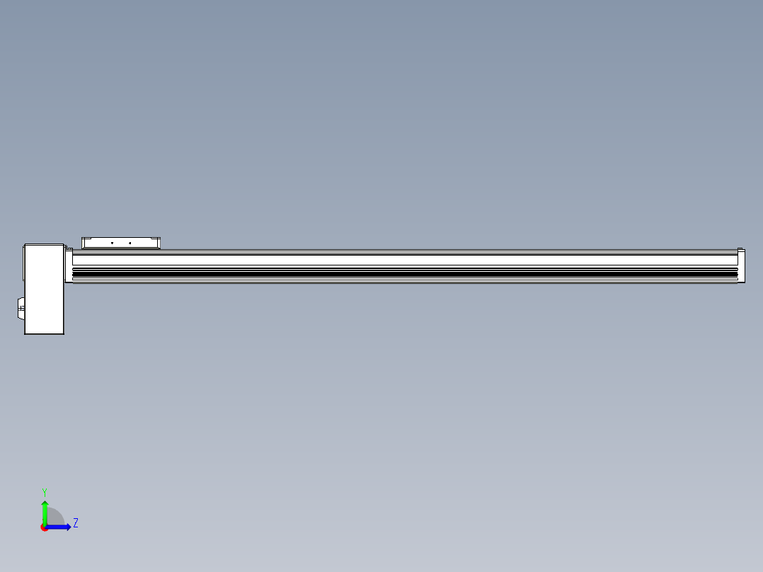 同步带全封闭直线模组TPA-HCB-105D-90-L900-RP-Y-P20-N3左视图