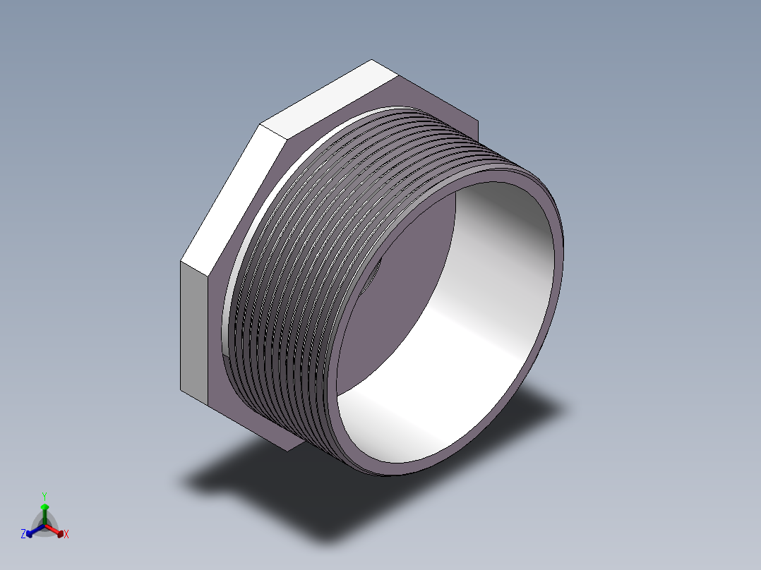 转接头-内外丝异径 DN60-DN15正等轴测图