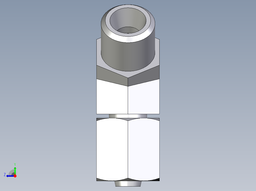 卡套式工业通用硬管接头EO_Swivel_nut_45_deg_elbow_EV06LOMD71右视图