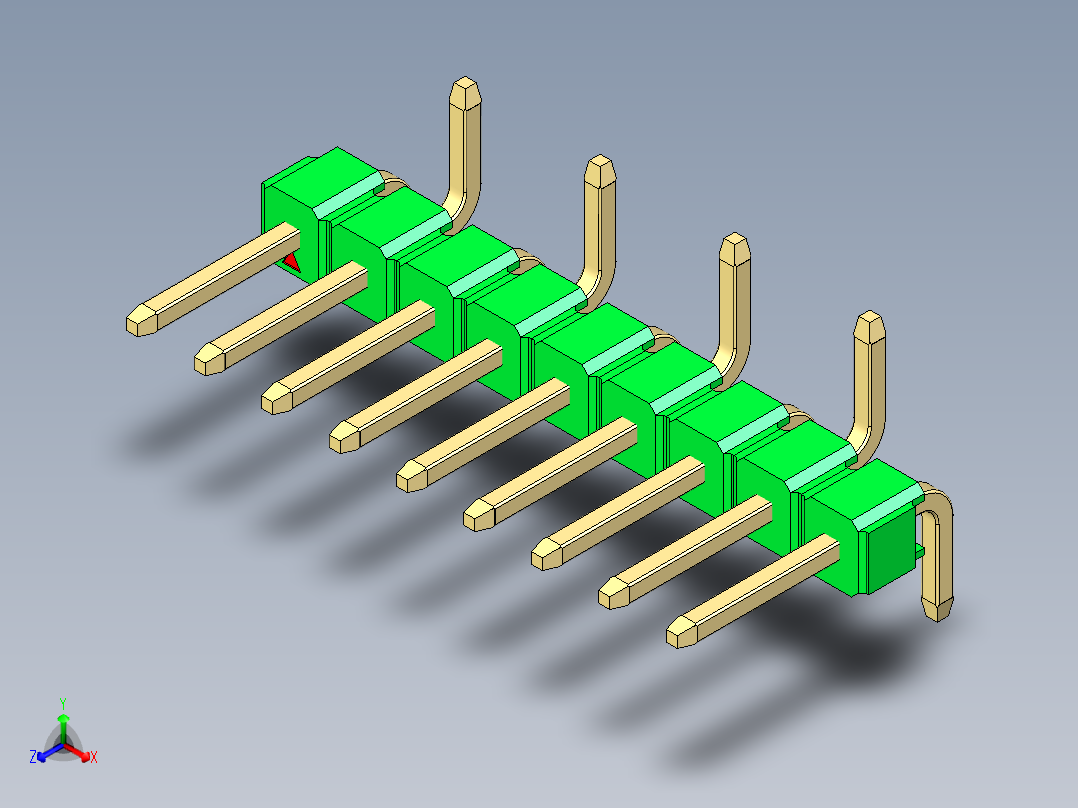 彩色公排针 100mil 2.54mm 系列-DS1022_green_09p_100mil_Type_SMT_R2_rev1.0