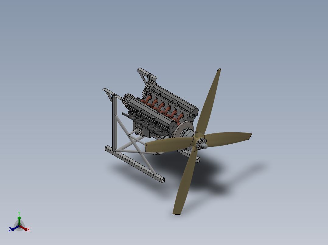 劳斯莱斯RRV12发动机正等轴测图