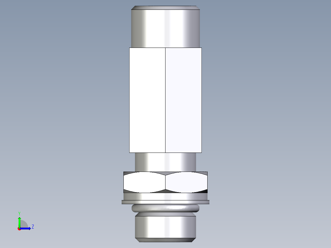 卡套式工业通用硬管接头EO_Adjustable_locknut_run_tee_LEE12LMOROMDCF左视图