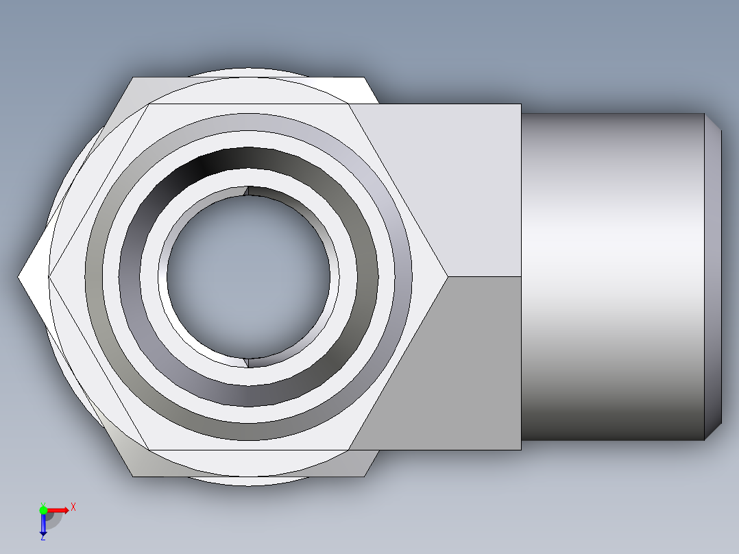 卡套式工业通用硬管接头EO_Adjustable_locknut_run_tee_LEE12LMOROMDCF俯视图