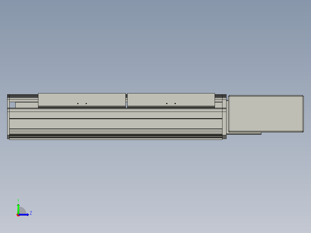 直线模组LHB21-L40-S200-BL设计图纸左视图