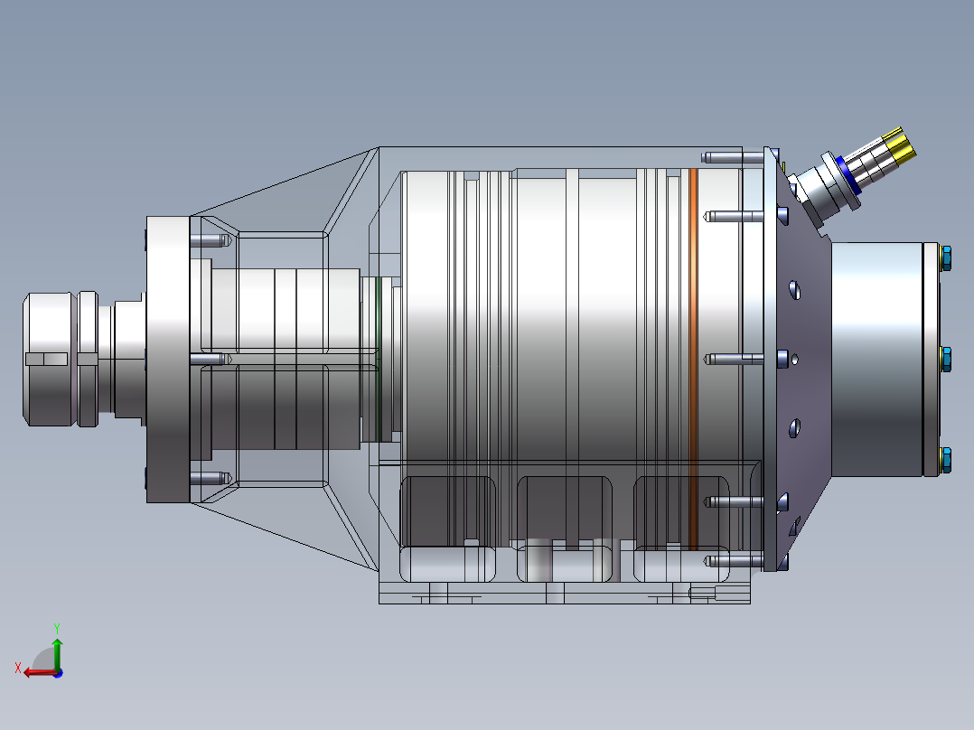 水冷发动机后视图