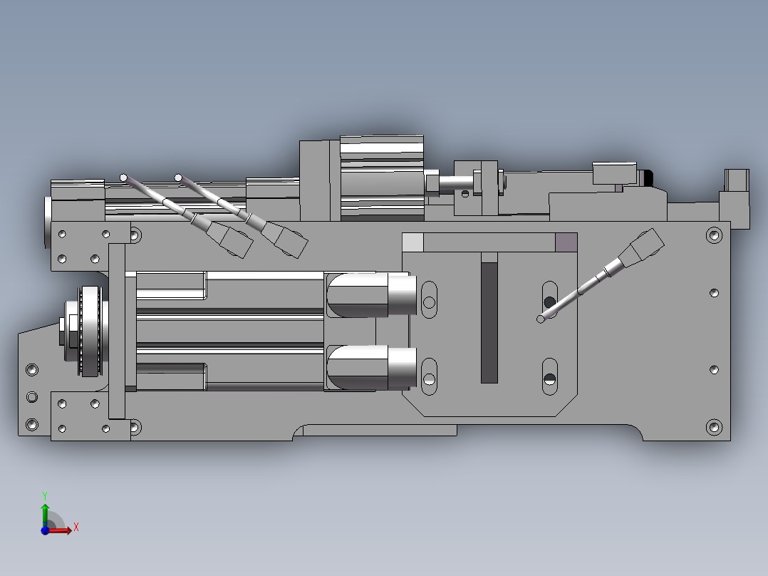 夹紧截断装置前视图