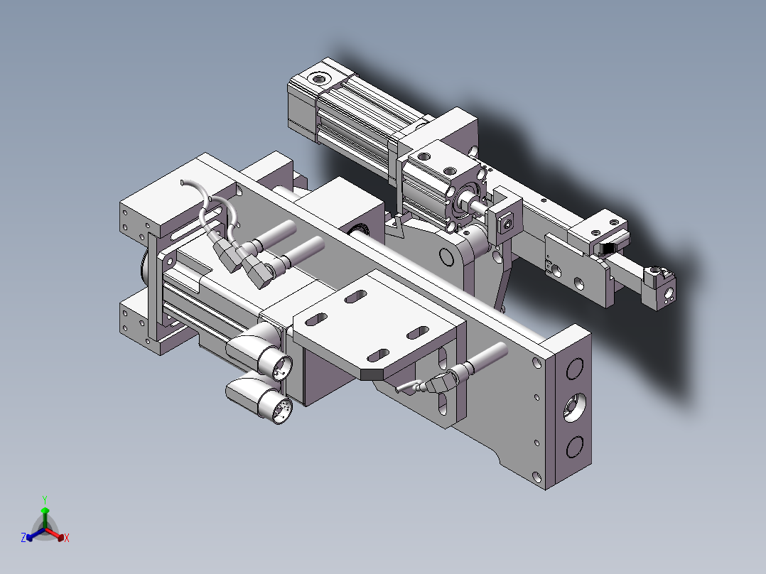 夹紧截断装置正等轴测图
