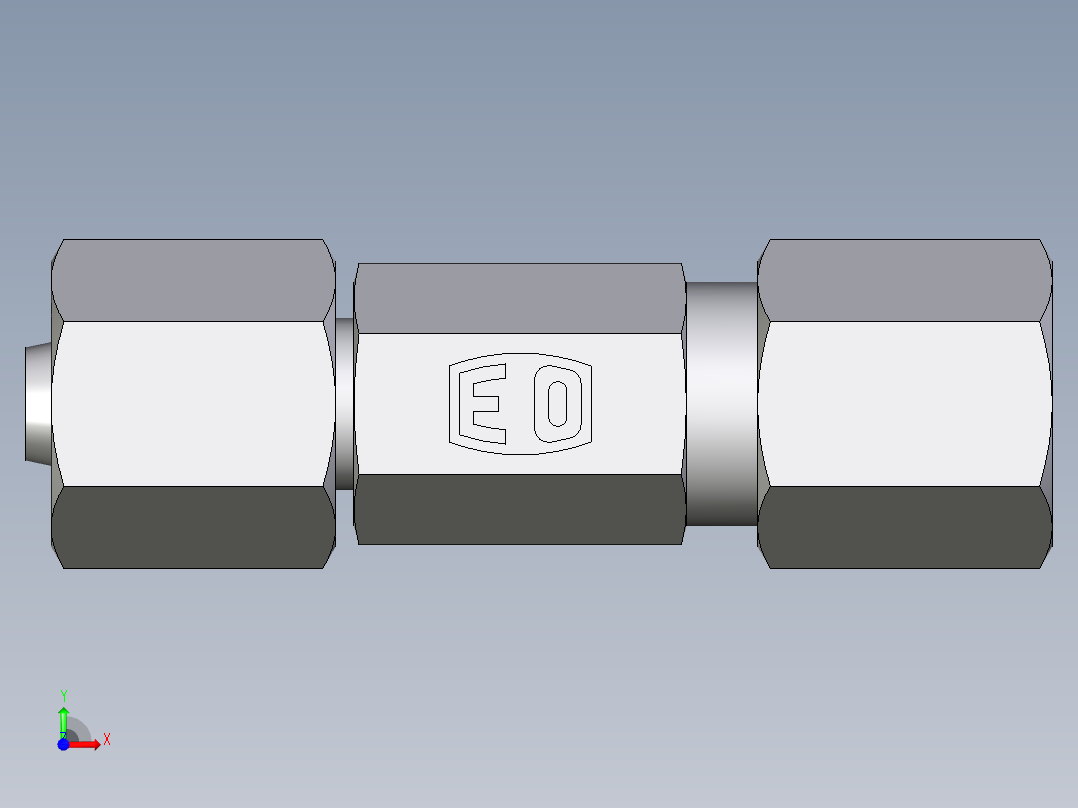 卡套式工业通用硬管接头EO_Distance_piece_adapter_DA06ZL71前视图