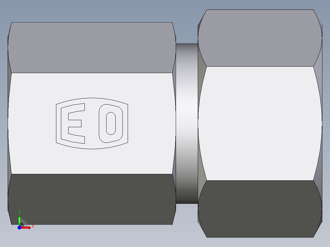 卡套式工业通用硬管接头EO_Swivel_connector_GAI15LM71前视图