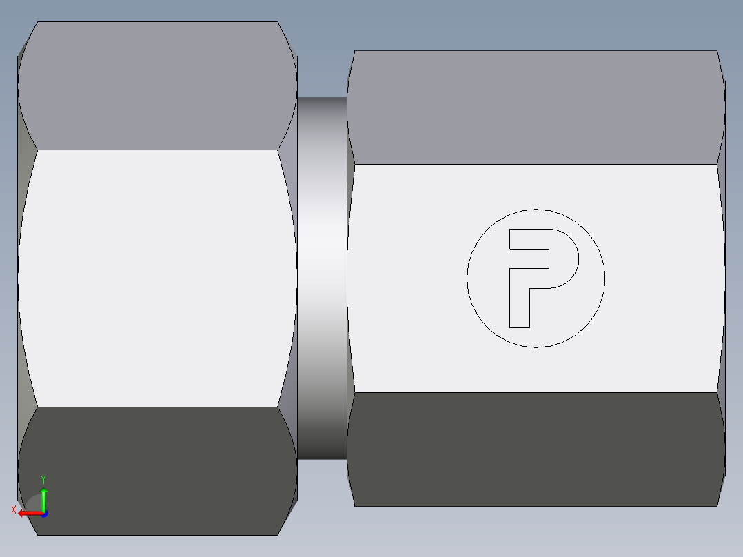 卡套式工业通用硬管接头EO_Swivel_connector_GAI15LM71后视图