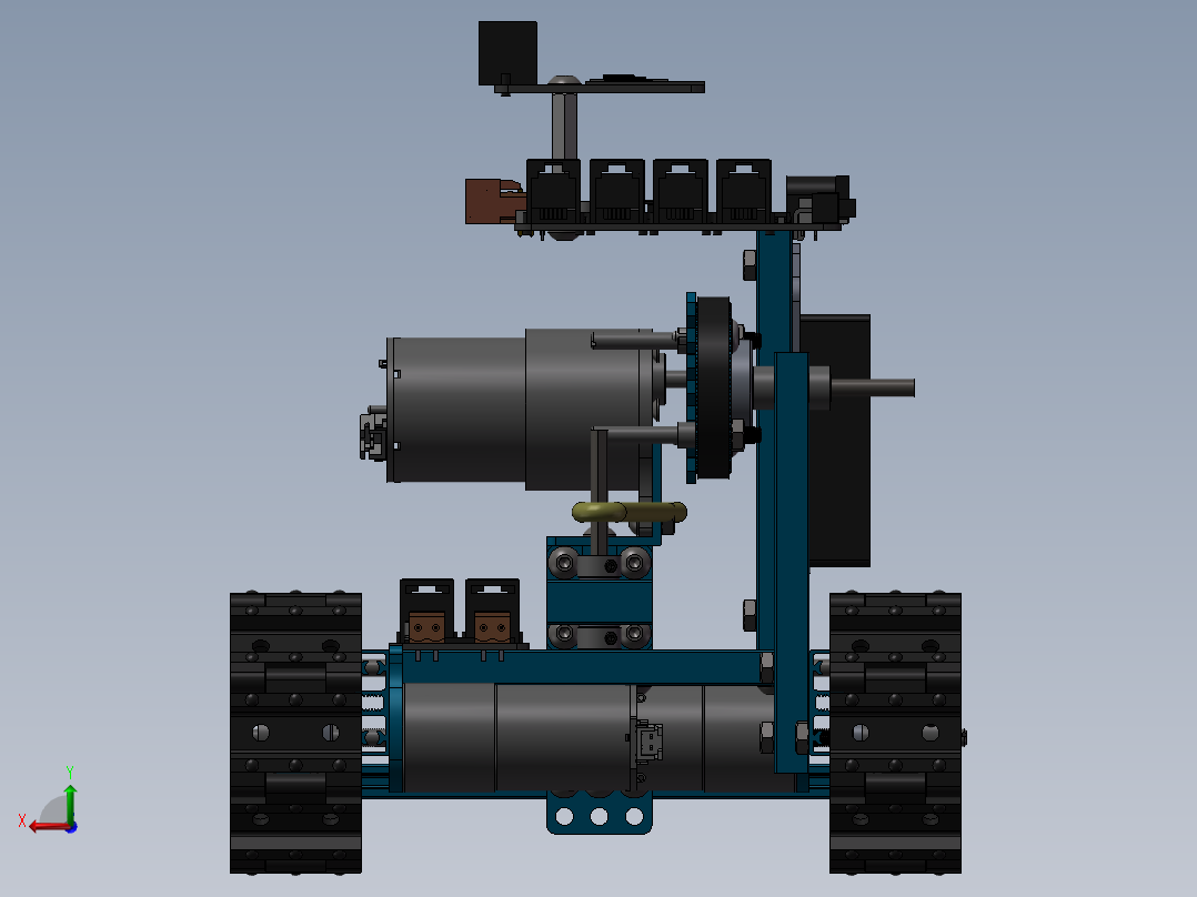 坦克链机器后视图