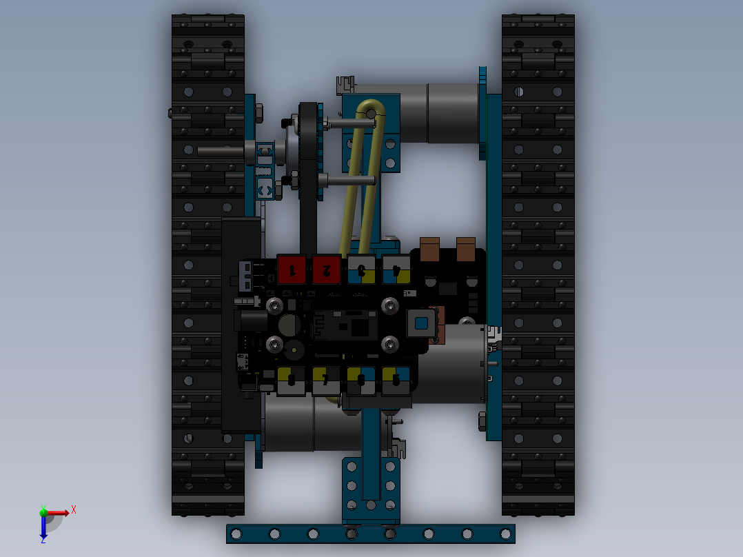 坦克链机器俯视图