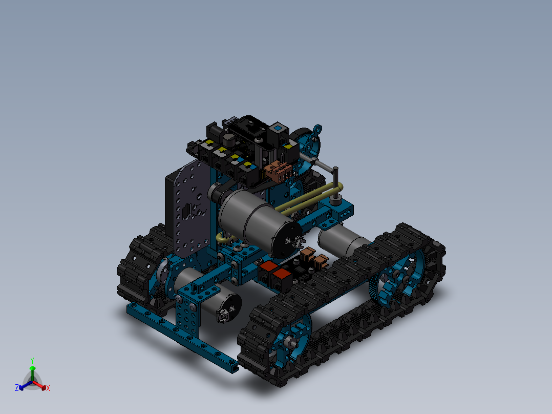 坦克链机器正等轴测图