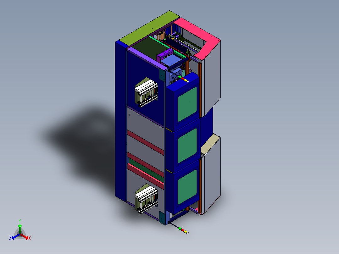 Q16自动排线设备sw16正等轴测图