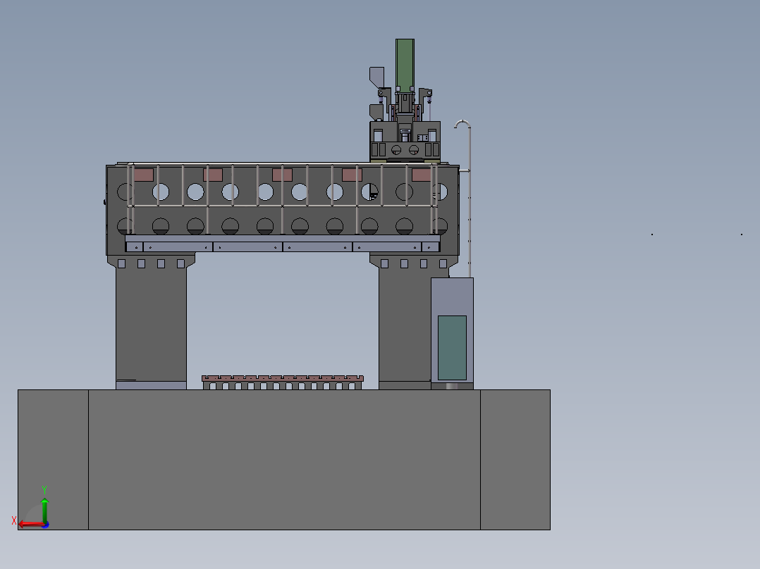 2540龙门铣床机床整体布局sw20可编辑后视图