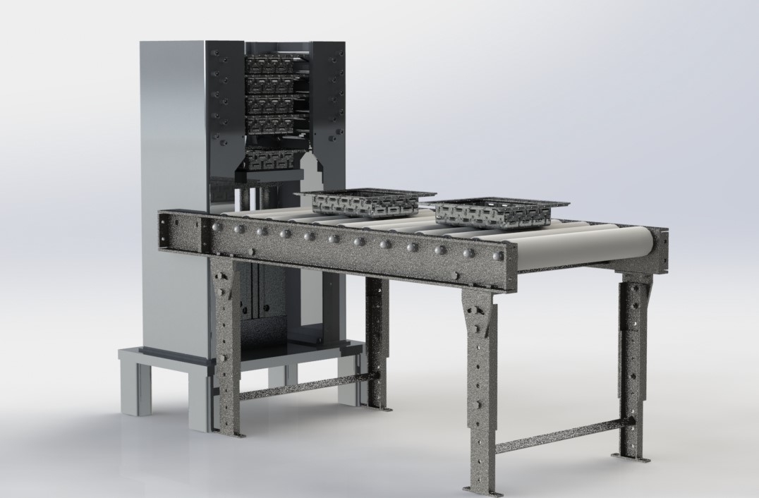 顶升上料输送线3d图纸气缸顶升运输上下储存料机构3d模型非标设计