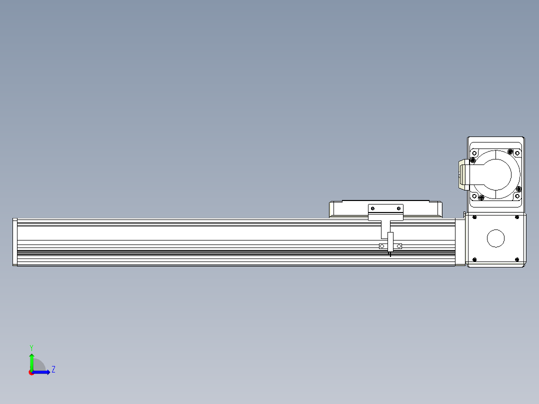 同步带全封闭直线模组TPA-HCB-105D-90-L300-RU-C-P20-N3左视图