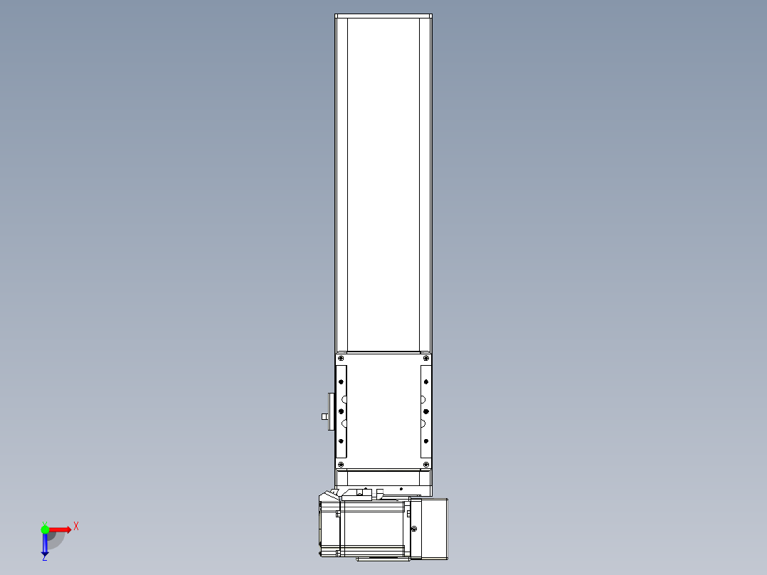 同步带全封闭直线模组TPA-HCB-105D-90-L300-RU-C-P20-N3俯视图