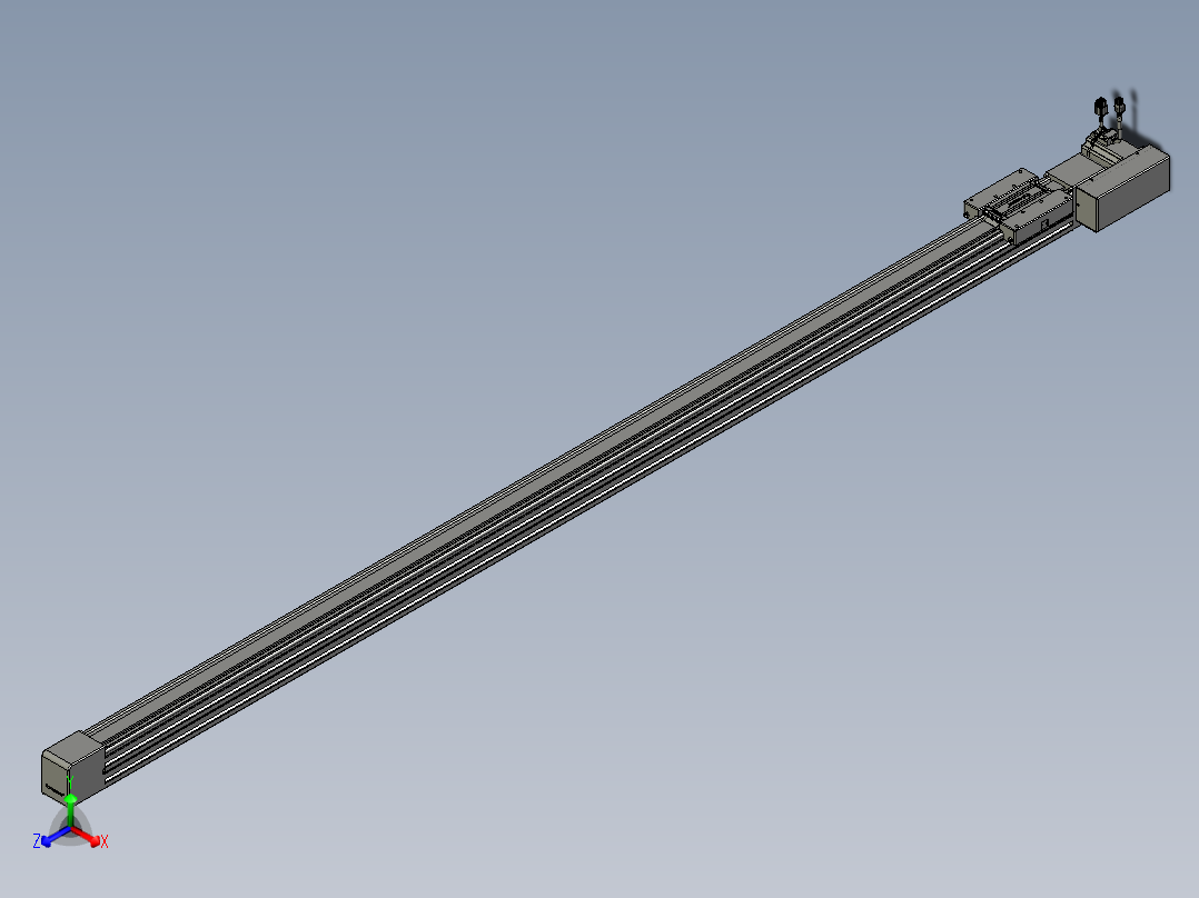 威洛博直线电机模组EB6-L70-S1950-BR-P40-MS3正等轴测图