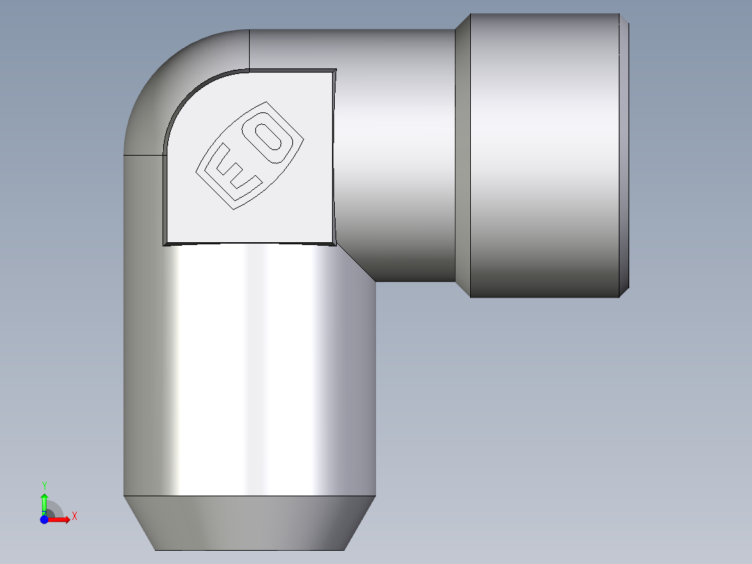 卡套式工业通用硬管接头EO_Weld_elbown_WAS12LX前视图