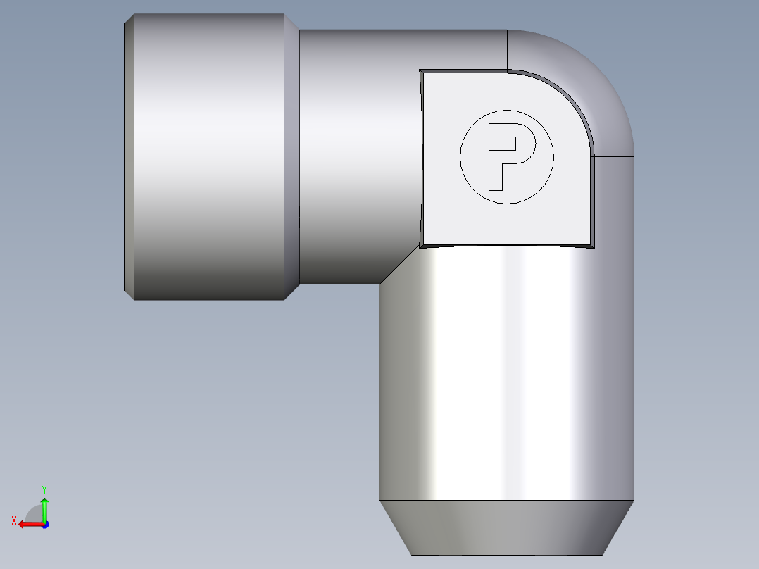 卡套式工业通用硬管接头EO_Weld_elbown_WAS12LX后视图