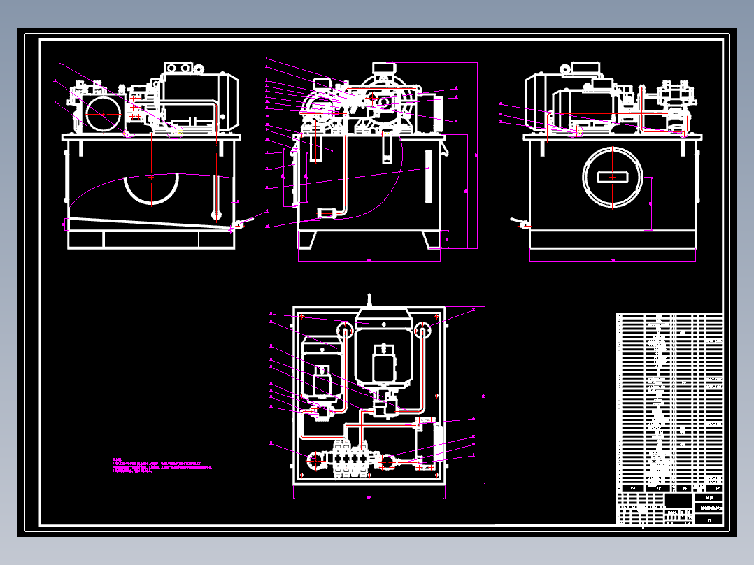 铁路铺轨机液压站CAD图纸=1492115==100